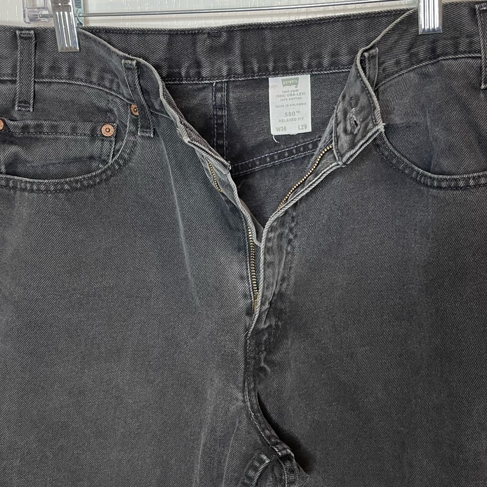 Levi’s 550 classic straight leg denim men’s jeans black 34 waist zipper fly - Picture 14 of 15